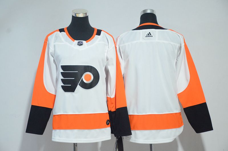 Women Philadelphia Flyers Blank White Adidas Stitched NHL Jersey->women nhl jersey->Women Jersey